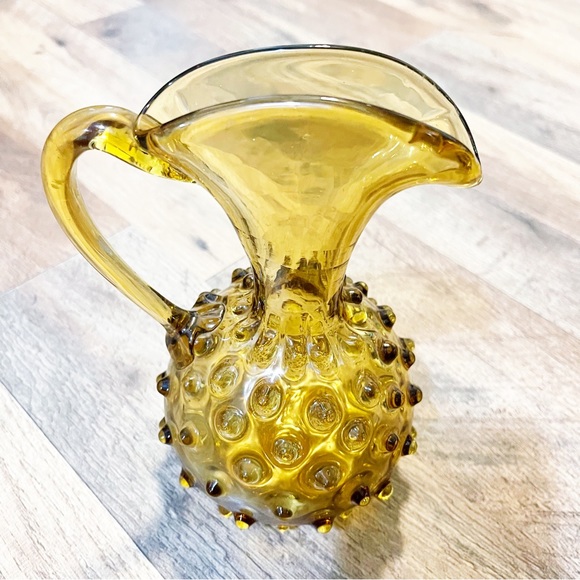 VTG | Empoli | Italian Handblown Art Glass Hobnail Pitcher - Picture 12 of 13